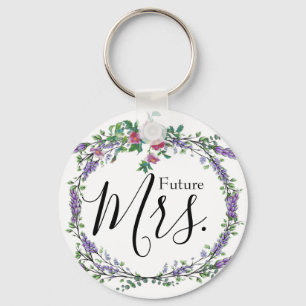Lavender Rose and Eucalyptus Future Mrs. Key Ring