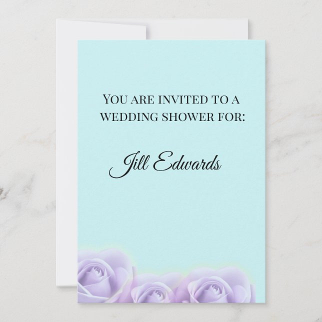 Lavender Rose Bridal Shower Invitation (Front)