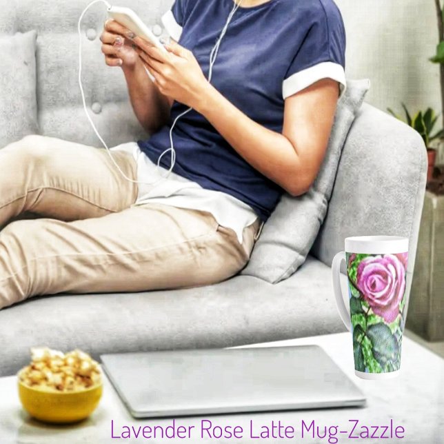 Lavender Rose Bush Latte Mug (Creator Uploaded)