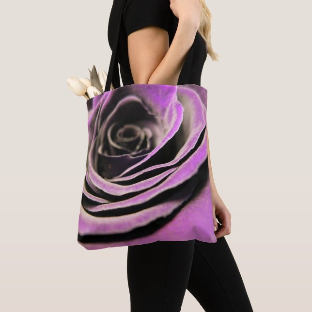 Lavender Rose - Custom All-Over-Print Tote Bag (Close Up)