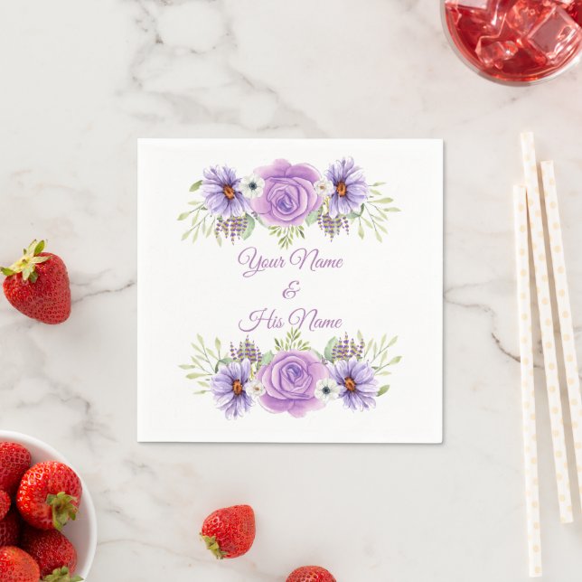Lavender Rose Floral Thunder_Cove Napkin (Insitu)