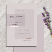 Lavender Rose Gold Neutral Minimalist Wedding