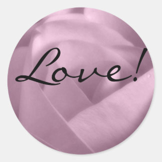 Lavender Rose, Love! Classic Round Sticker