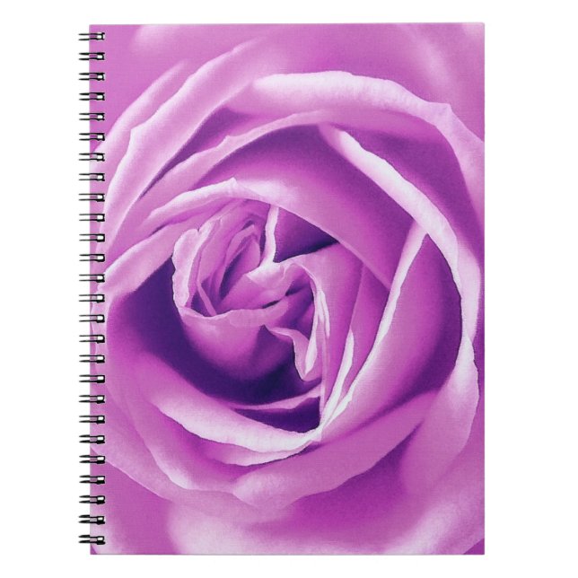 Lavender rose print spiral notebook (Front)