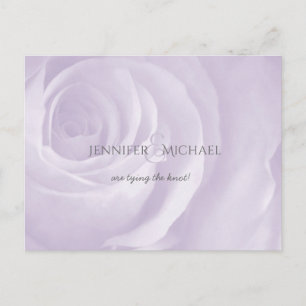 lavender rose simple elegant wedding save the date announcement postcard