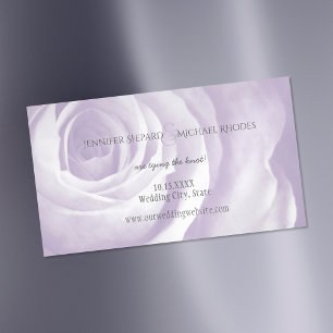 lavender rose simple elegant wedding save the date magnetic business card