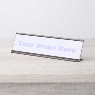 Lavender Rose Soft Pale White Pastel Solid Colour Desk Name Plate