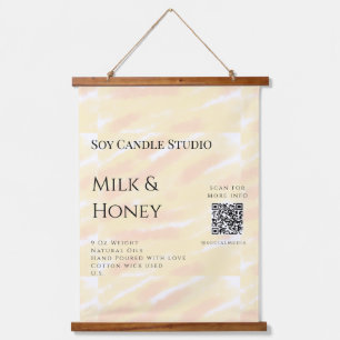 Lavender rose soy candle business add q r code tex hanging tapestry