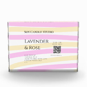 Lavender rose soy candle business add q r code tex photo block