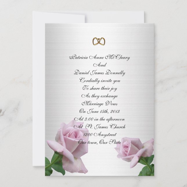 lavender rose template for invitation (Front)
