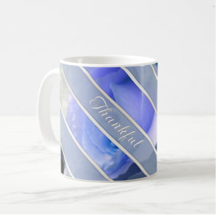 Lavender Rose Thankful Message Two-Tone Coffee Mug