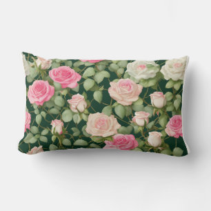 Lavender Rose Vine Long Pillow – Elegant Floral Co