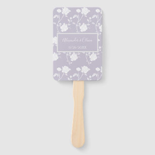 Lavender Rose Wedding Favour Hand Fan