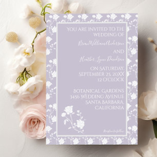 Lavender Rose Wedding Invitation