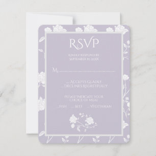 Lavender Rose Wedding RSVP Card