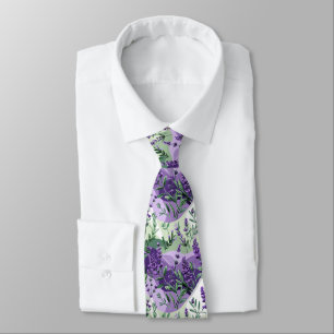 Lavender & Rosemary Botanical Seamless Pattern Tie