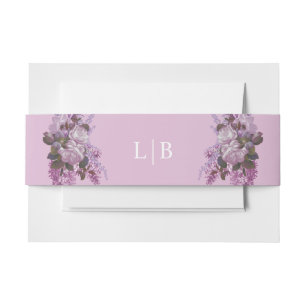 Lavender, Roses and Lilacs, Wedding Invitation Belly Band