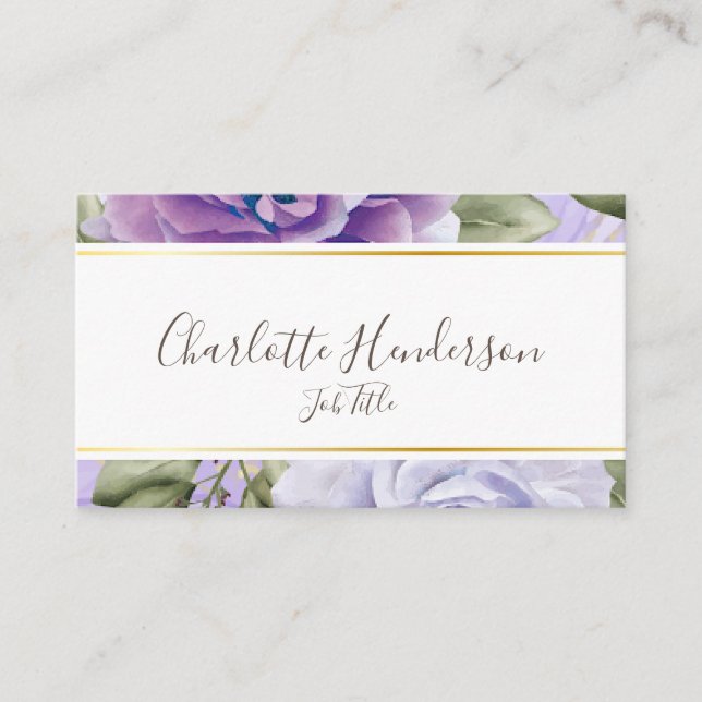 Lavender Roses Business Card (Front)