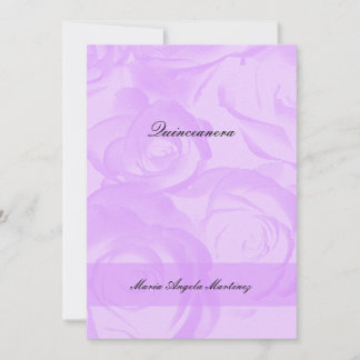 Lavender Roses Quinceanera Invitation