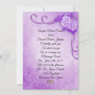 Lavender roses Wedding invitations, elegant  Invitation