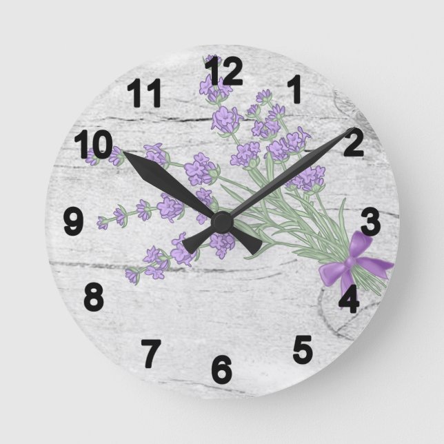 lavender round clock (Front)
