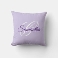 Lavender Royal Purple and White Fancy Monogram