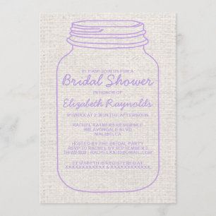 Lavender Rustic Mason Jar Bridal Shower Invitation