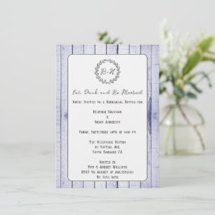 Lavender Rustic Monogram Rehearsal Dinner Invitation