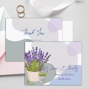 Lavender Rustic Purple Floral Wedding Thank You Postcard