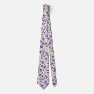 Lavender & sage floral tie