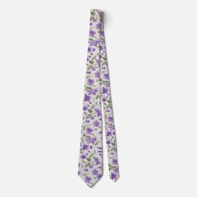 Lavender & sage floral tie (Front)