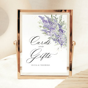 Lavender Sage Green Floral Cards & Gifts Wedding Pedestal Sign