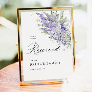 Lavender & Sage Green Floral Wedding Reserved Sign