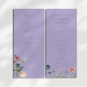 Lavender Sage Green Garden Wedding Program