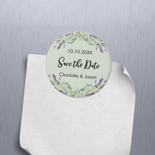 Lavender sage green wedding Save the Date magnet