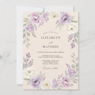 Lavender Sage Leafy Wedding Invitation
