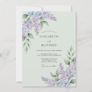 Lavender Sage Verdant Spring Wedding Invitation