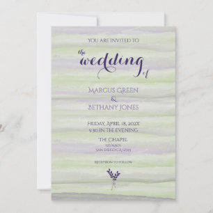 Lavender & Sage Watercolor Wedding Invitation