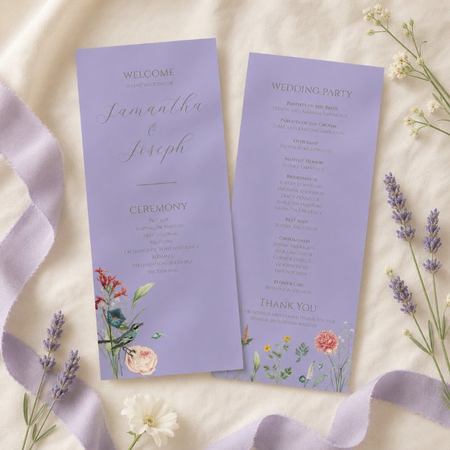 Lavender Sage Wildflower Wedding Program (Creator Uploaded)