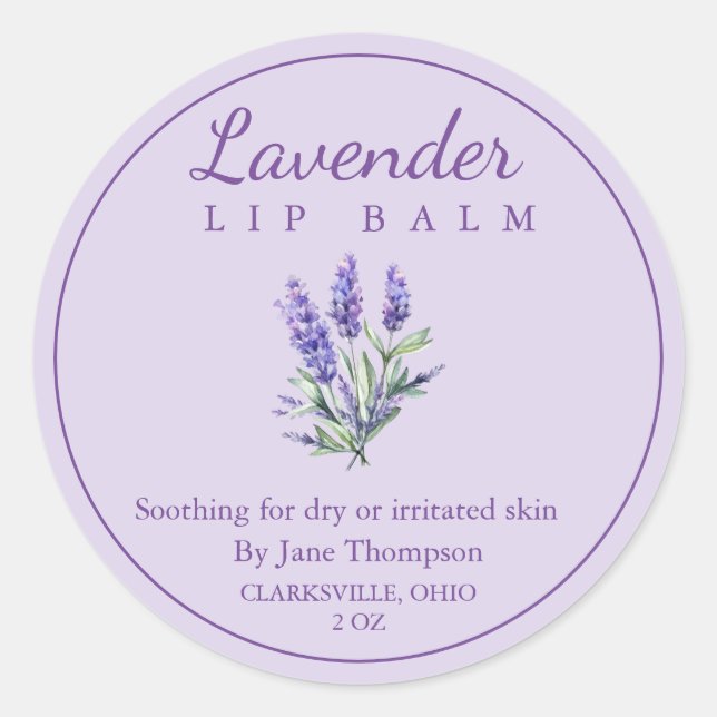Lavender Salve / balm Label (Front)