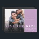 Lavender Save the Date Magnetic Invitation<br><div class="desc">Bold Typography Save the Date. Add your custom wording to this design by using the "Edit this design template" boxes on the right-hand side of the item, or click the blue "Customise it" button to arrange the text, change the fonts and colours, and to also add additional information or images...</div>
