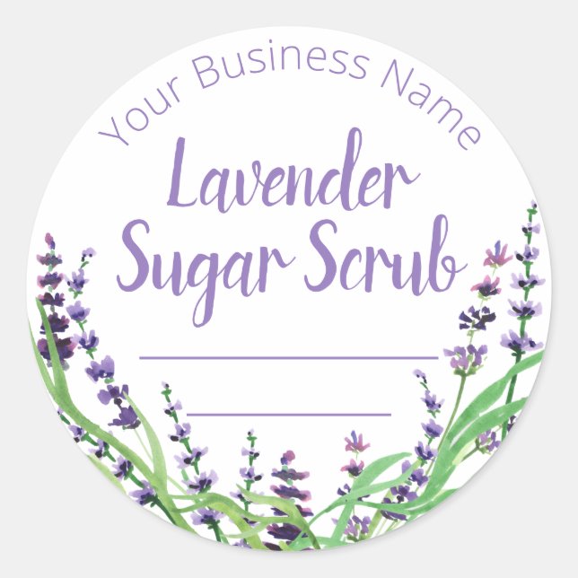 Lavender Scented Sugar Scrub Labels (Front)