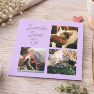 Lavender Script Business Card QR Code Service Menu
