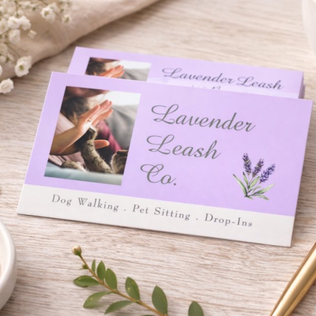 Lavender Script Business Card QR Code Service Menu (Creator Uploaded)