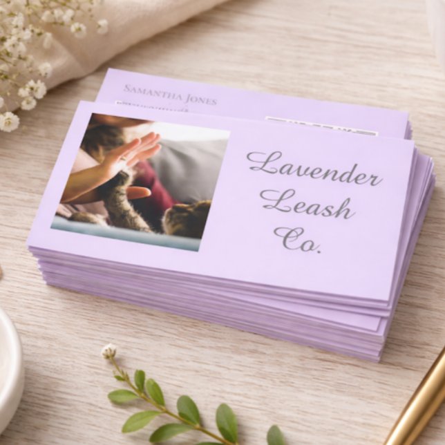 Lavender Script Business Card QR Code Service Menu (Creator Uploaded)