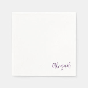 Lavender Script Name Personalised Shower Napkin