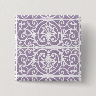 Lavender scrollwork pattern 15 cm square badge