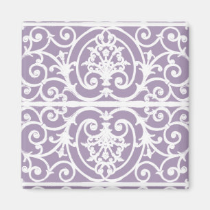 Lavender scrollwork pattern magnet