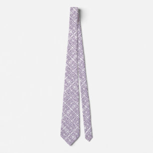 Lavender scrollwork pattern tie