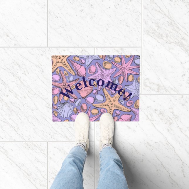 Lavender Seashell Welcome Doormat 18x24 (Indoor)